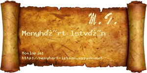 Menyhárt István névjegykártya